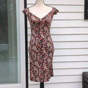 NWT Janette Fitted Ruffle Sleeve Sleeveless Patterned Y2K Dress